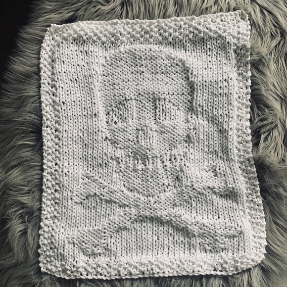 Hand-knitted Skull Dish Cloth/towels
